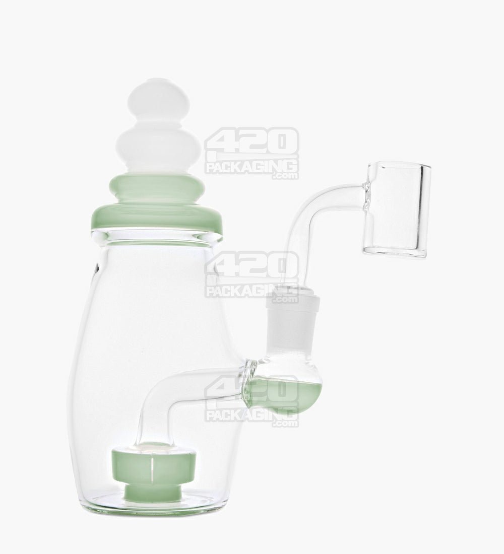 USA Glass | Straight Neck Baby Bottle Water Pipe w/ Showerhead Percolator | 6in Tall - 14mm Bowl - Green - 2
