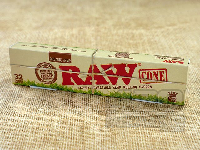 RAW Cone Organic Hemp King Size Pre Rolled Cones - 3 Packs - 32/Box - 2