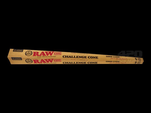 RAW 560mm Challenge Size Pre Rolled Unbleached Cone 1/Box - 1