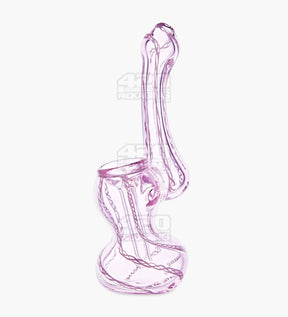 Ribboned Bubbler | 5in Tall - Glass - Pink - 2