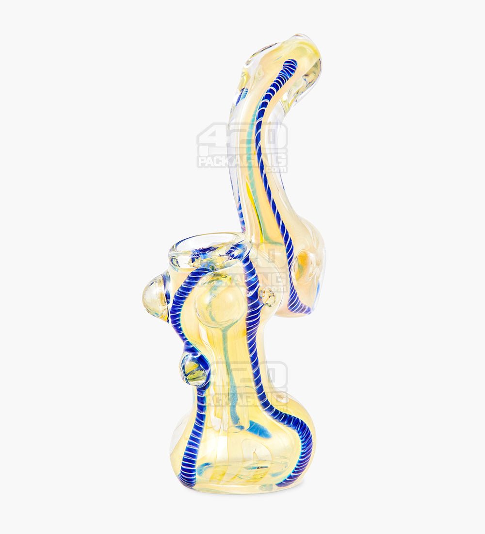 Ribboned & Fumed Bubbler w/ Donut Neck | 6in Tall - Glass - Assorted - 2