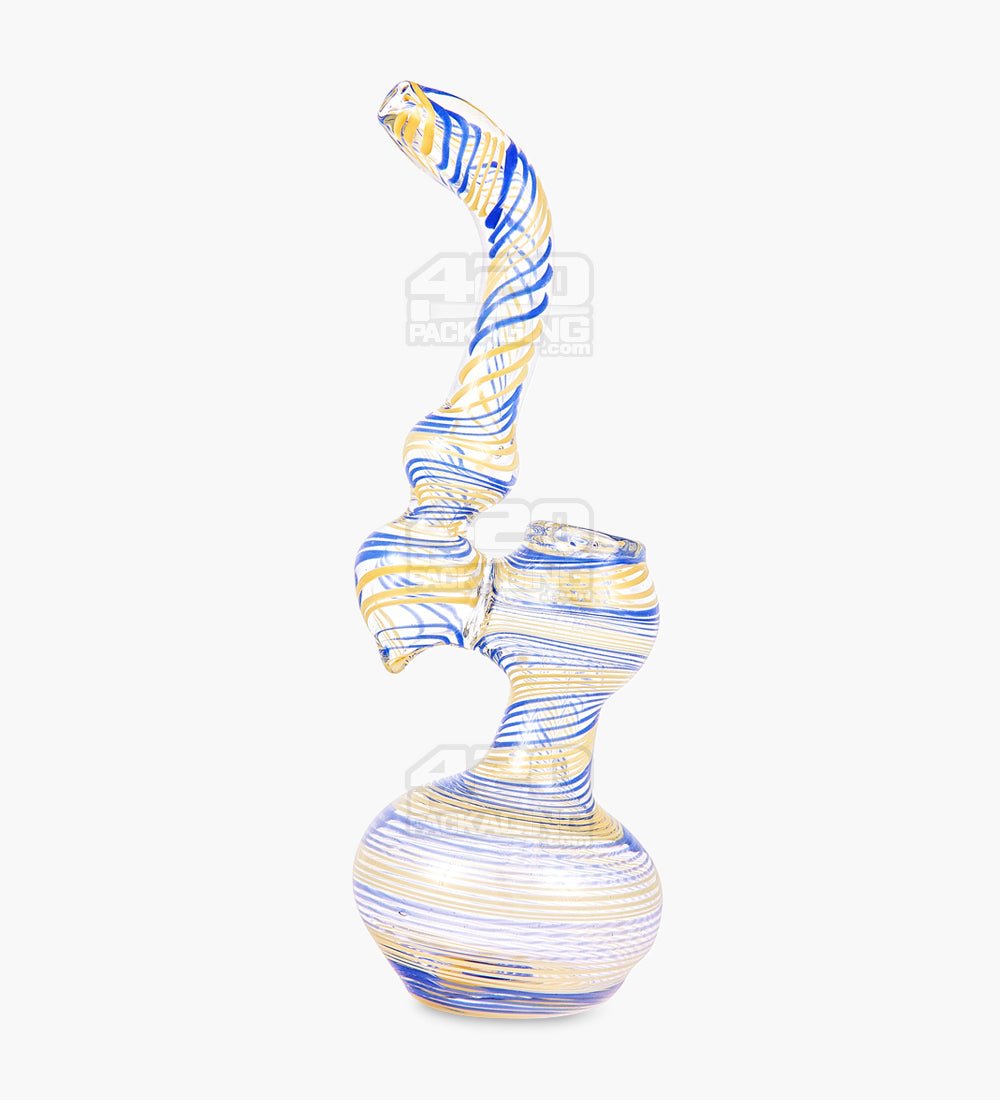 Flat Mouth Spiral Bubbler | 8.5in Tall - Glass - Assorted - 1