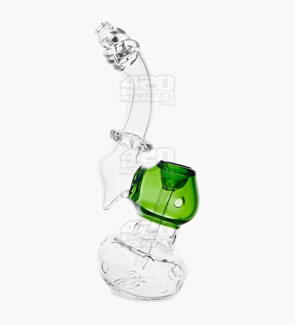 Bent Neck Imprinted Base Bubbler | 7.5in Tall - Glass - Assorted - 1