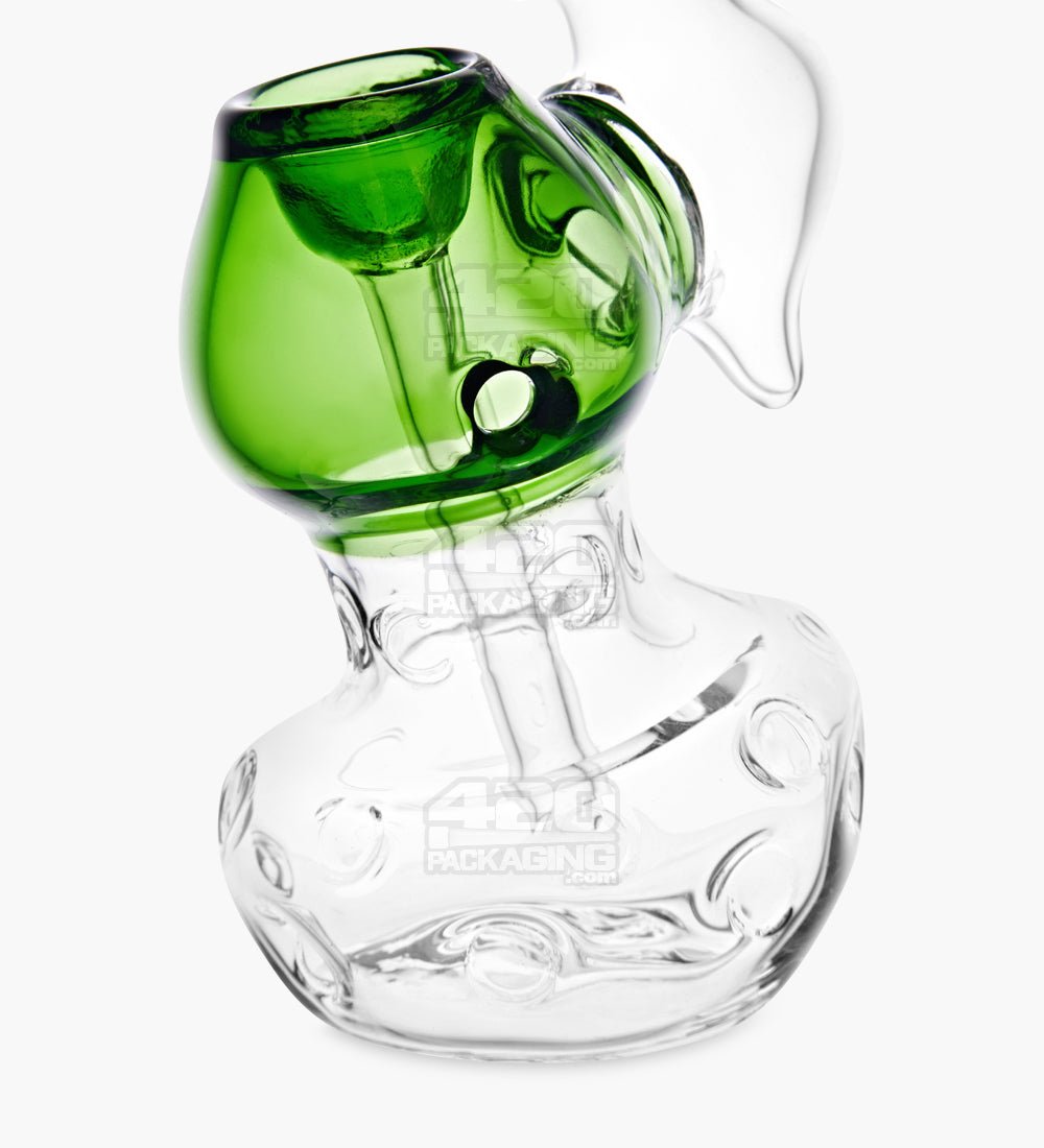 Bent Neck Imprinted Base Bubbler | 7.5in Tall - Glass - Assorted - 6