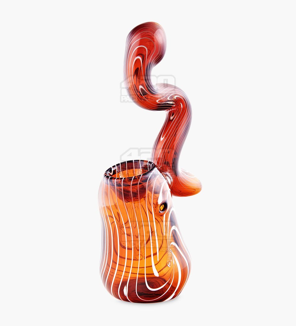 Flat Mouth Spiral Art Bubbler | 5.5in Long - Glass - Assorted - 2