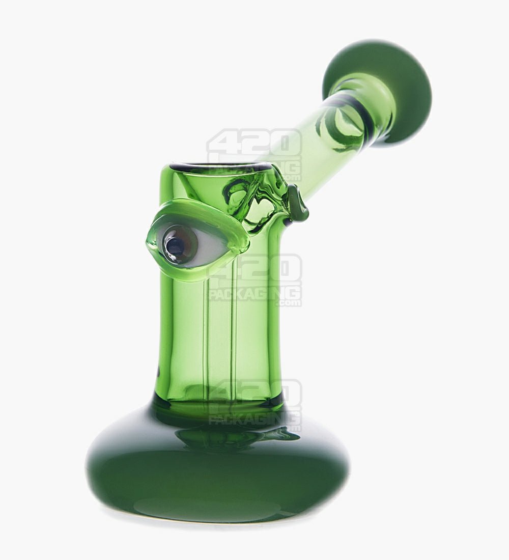Big Eye Cyclops Hammer Bubbler | 4in Long - Glass - Green - 2