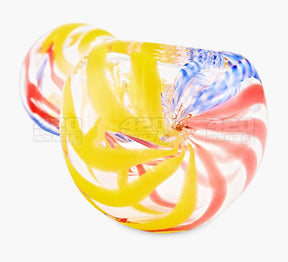 Ribboned & Swirl Spoon Hand Pipe | 3.5in Long - Glass - Assorted - 3