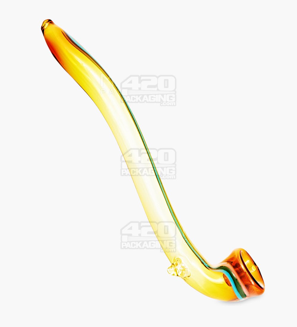 USA Glass Striped Giant Sherlock Pipe | 15in Long - Glass - Assorted - 5
