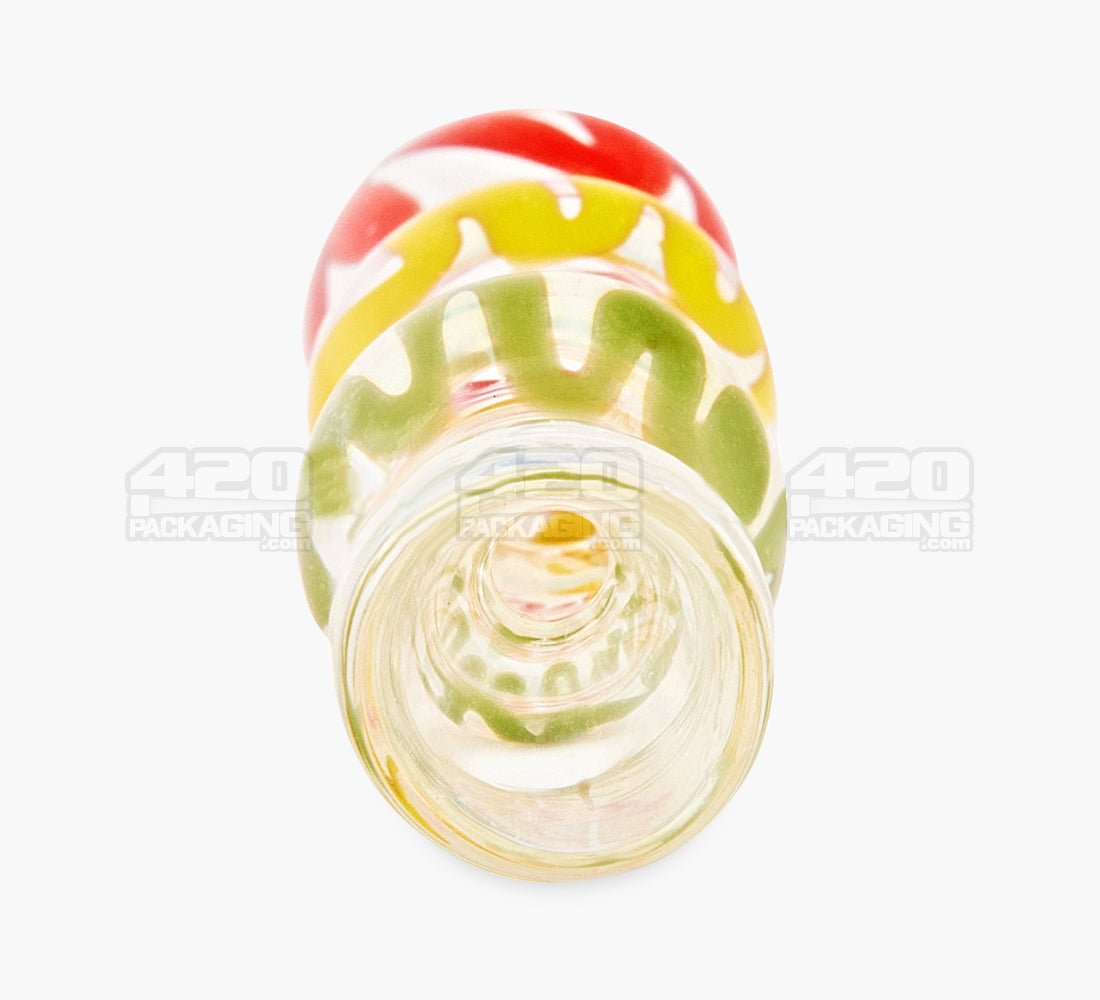 Swirl Ringed Chillum Hand Pipe | 3in Long - Glass - Assorted - 2