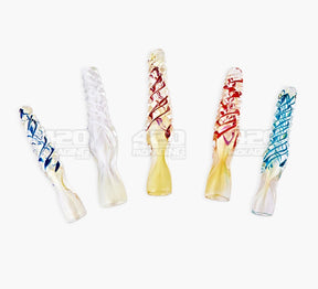 Assorted Swirl & Gold Fumed Chillum Hand Pipe | 3in Long - Glass - 50/Box - 2