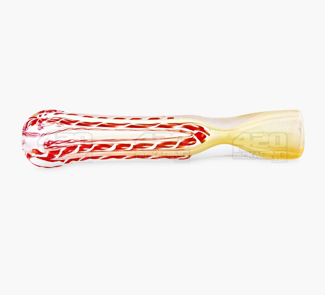 Assorted Swirl & Gold Fumed Chillum Hand Pipe | 3in Long - Glass - 50/Box - 7