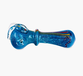 Frit & Striped Ringed Bear Claw Spoon Hand Pipe | 5in Long - Glass - Assorted - 3