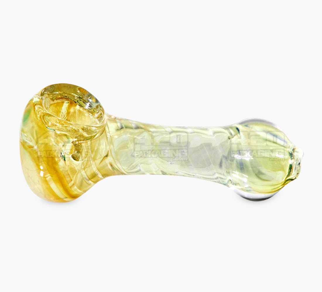 Spiral & Gold Fumed Spoon Hand Pipe | 3.5in Long - Glass - Assorted - 4