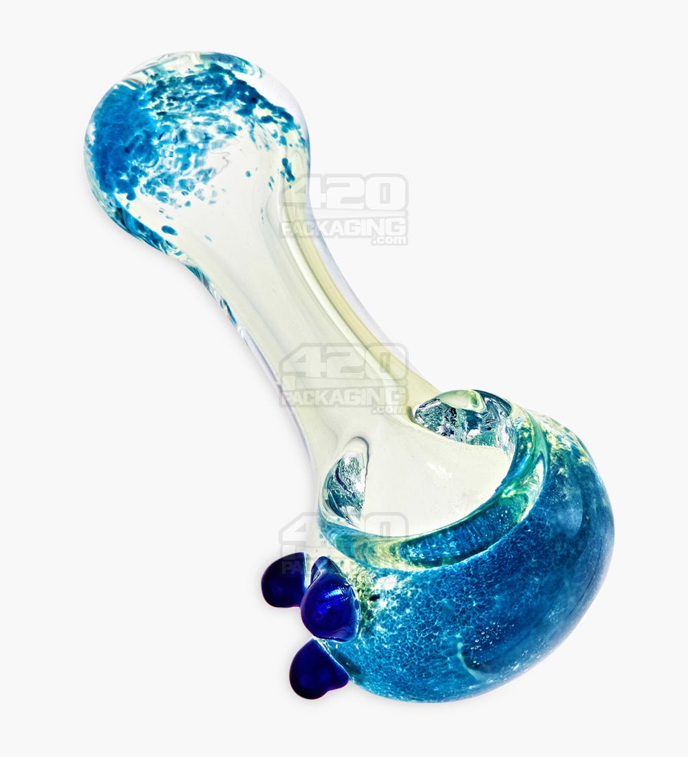 5 Inch Frit & Fumed Spoon Glass Hand Pipe w/ Knocker