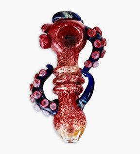 Heady Triple Ringed Frit Kraken Spoon Hand Pipe w/ Marble Eye & Double Tentacles | 6in Long - Very Thick Glass - Assorted - 2