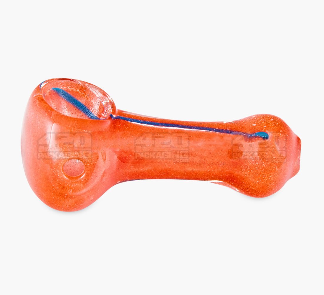 Striped & Frit Spoon Hand Pipe | 3in Long - Glass - Assorted - 5
