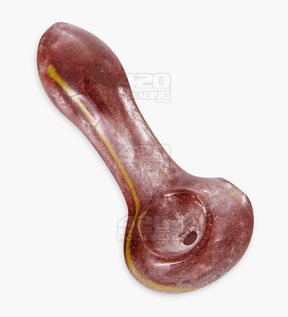 Striped & Frit Spoon Hand Pipe | 3in Long - Glass - Assorted - 10