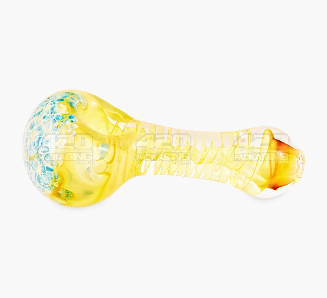 2.5in Dichro & Gold Fumed Spoon Long Glass Hand Pipe