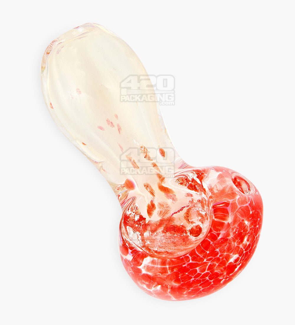 Frit & Gold Fumed Spoon Hand Pipe | 2.5in Long - Glass - Assorted - 4