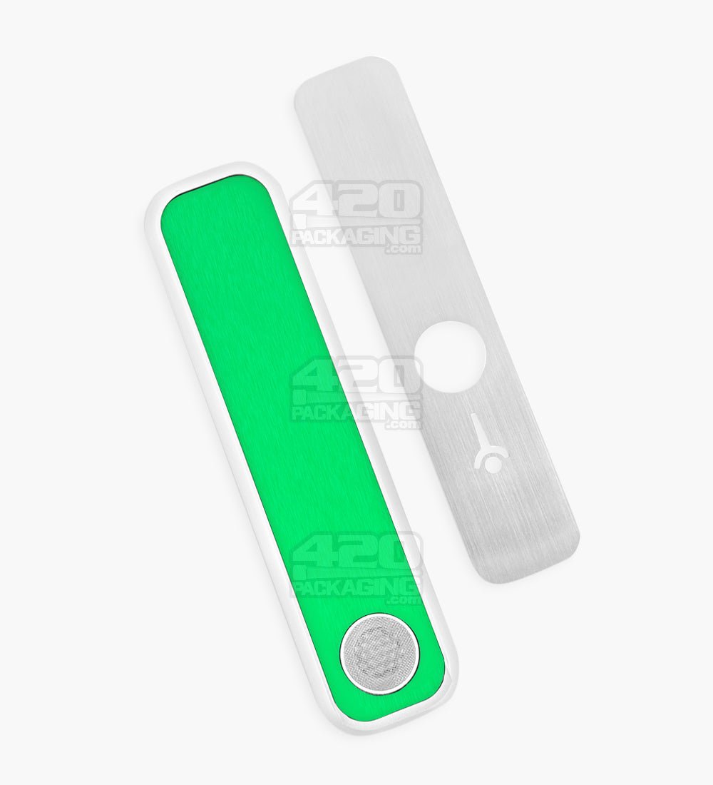 Genius Pipe Liberation Magnetic Slider Pipe | 6in Long - Metal - Silver & Green - 5