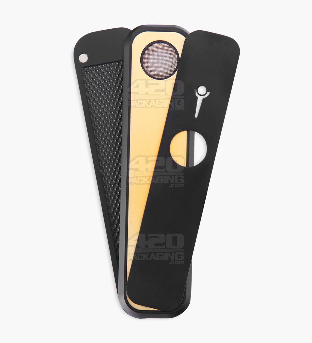 Genius Pipe Egyptian Magnetic Slider Pipe | 6in Long - Metal - Black & Gold - 1