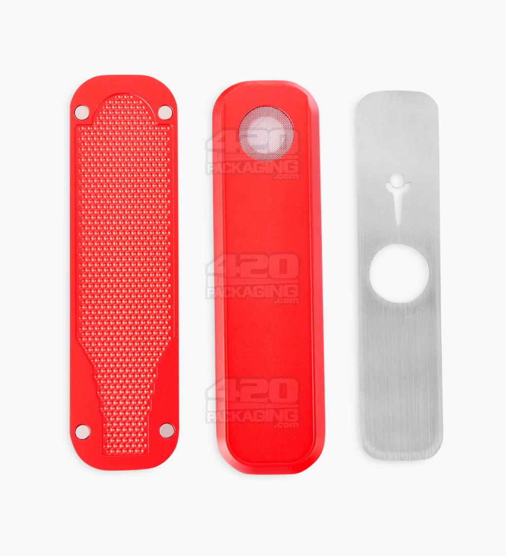 Genius Pipe Magnetic Slider Pipe | 5in Long - Metal - Red - 2