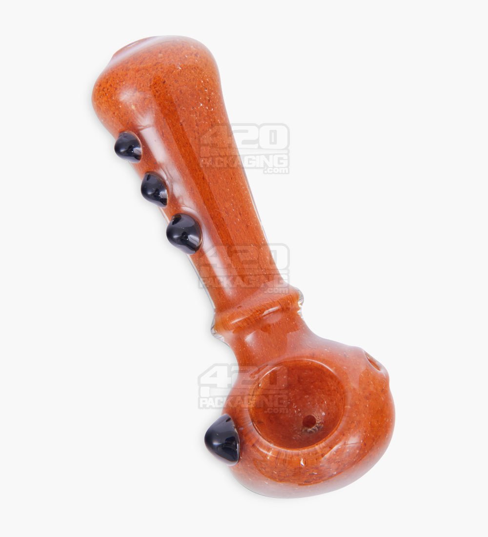 Pastel Frit Ringed Spoon Hand Pipes w/ Multi Knockers | 4in Long - Glass - Assorted - 8