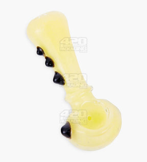 Pastel Frit Ringed Spoon Hand Pipes w/ Multi Knockers | 4in Long - Glass - Assorted - 7