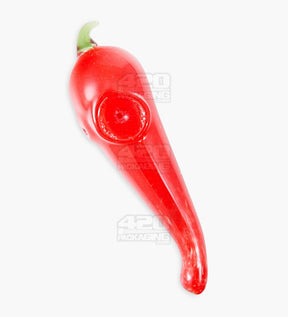 Frit Chili Pepper Spoon Hand Pipe | 5in Long - Glass - Assorted - 1