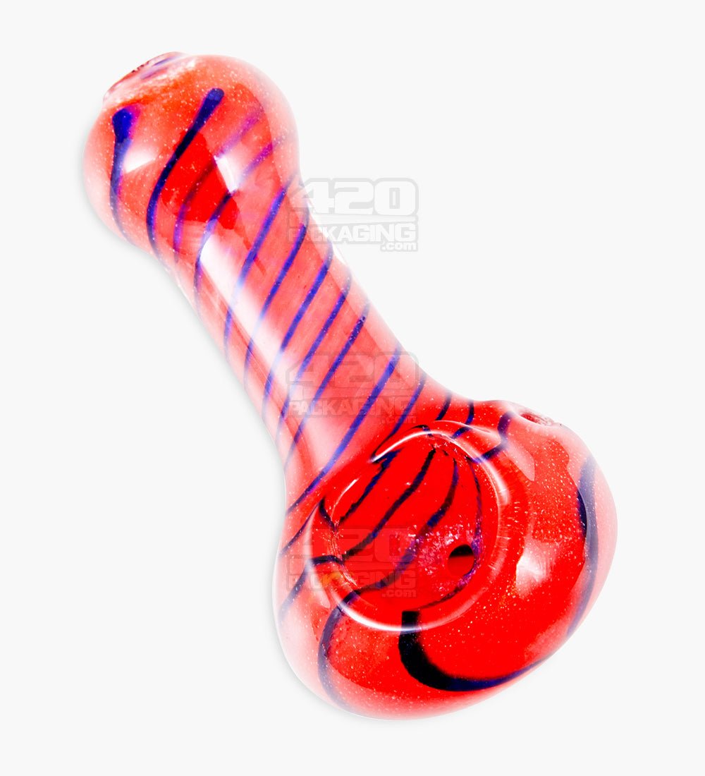 Frit & Swirl Spoon Hand Pipe | 3in Long - Glass - Assorted - 6