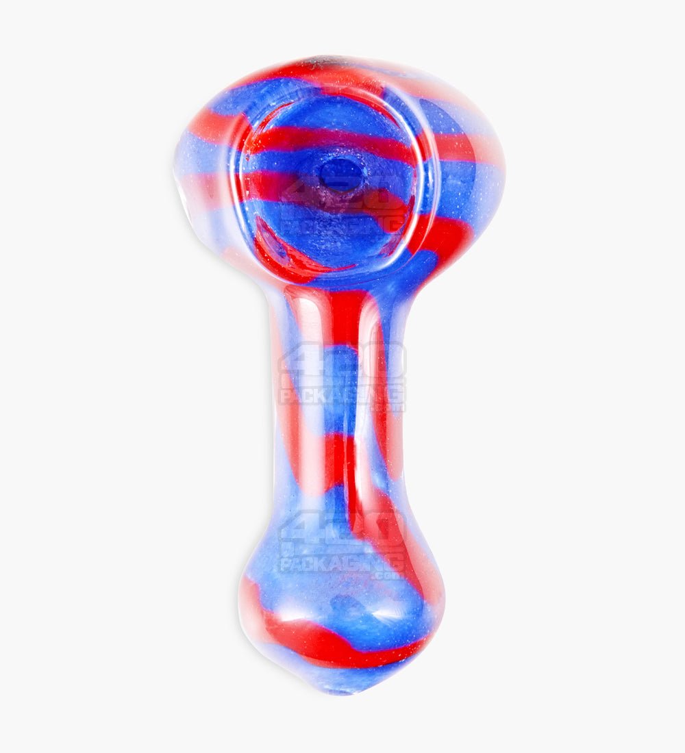 Frit & Swirl Spoon Hand Pipe | 3in Long - Glass - Assorted - 2