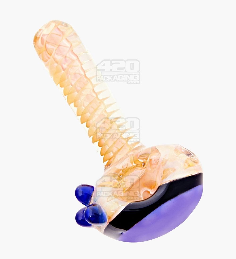 Spiral & Fumed Spoon Galaxy Hand Pipe | 4.5in Long - Glass - Green