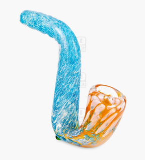 Frit & Fumed Sherlock Hand Pipe w/ Speckles | 5.5in Long - Glass - Assorted - 1