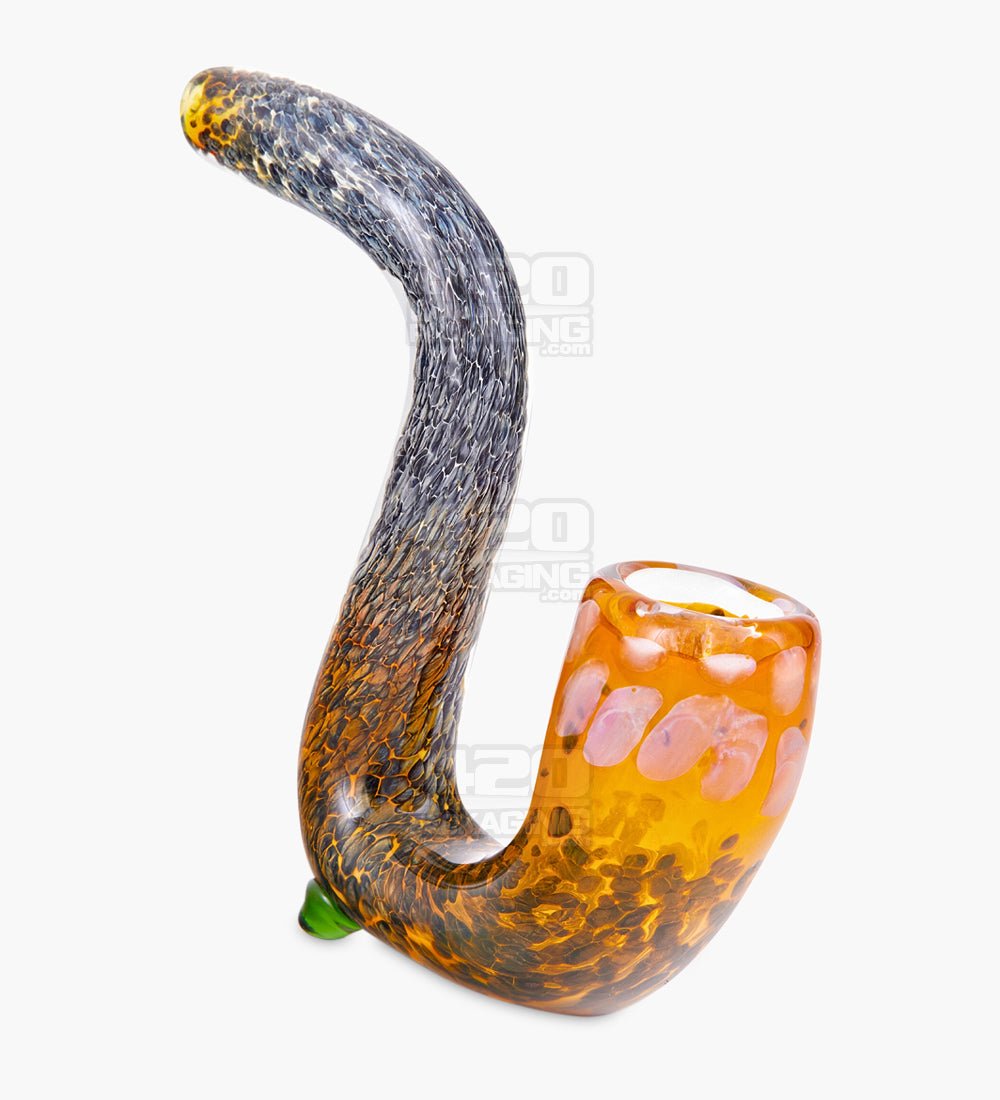 Frit & Fumed Sherlock Hand Pipe w/ Speckles | 5.5in Long - Glass - Assorted - 5