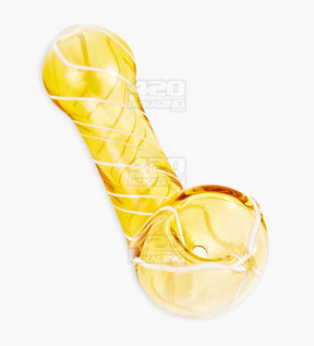 Spiral Sherlock Hand Pipe | 4.5in Long - Glass - Assorted - 6