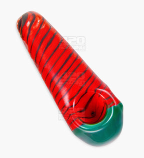 Spiral Steamroller Hand Pipe w/ Colored Bowl | 4in Long - Glass - Assorted - 5