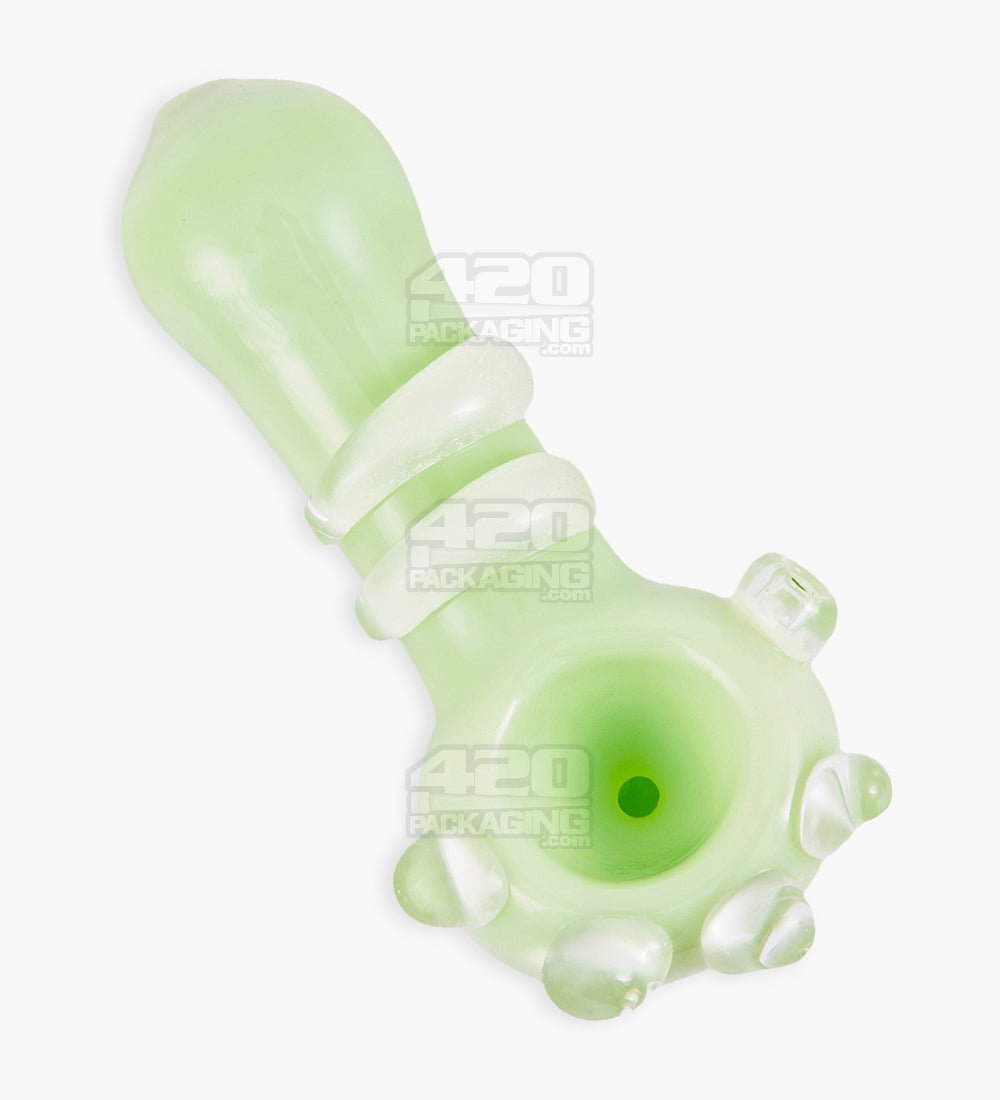 Ringed Spoon Hand Pipe w/ Multi Knockers | 3.75in Long - Glass - Assorted - 6