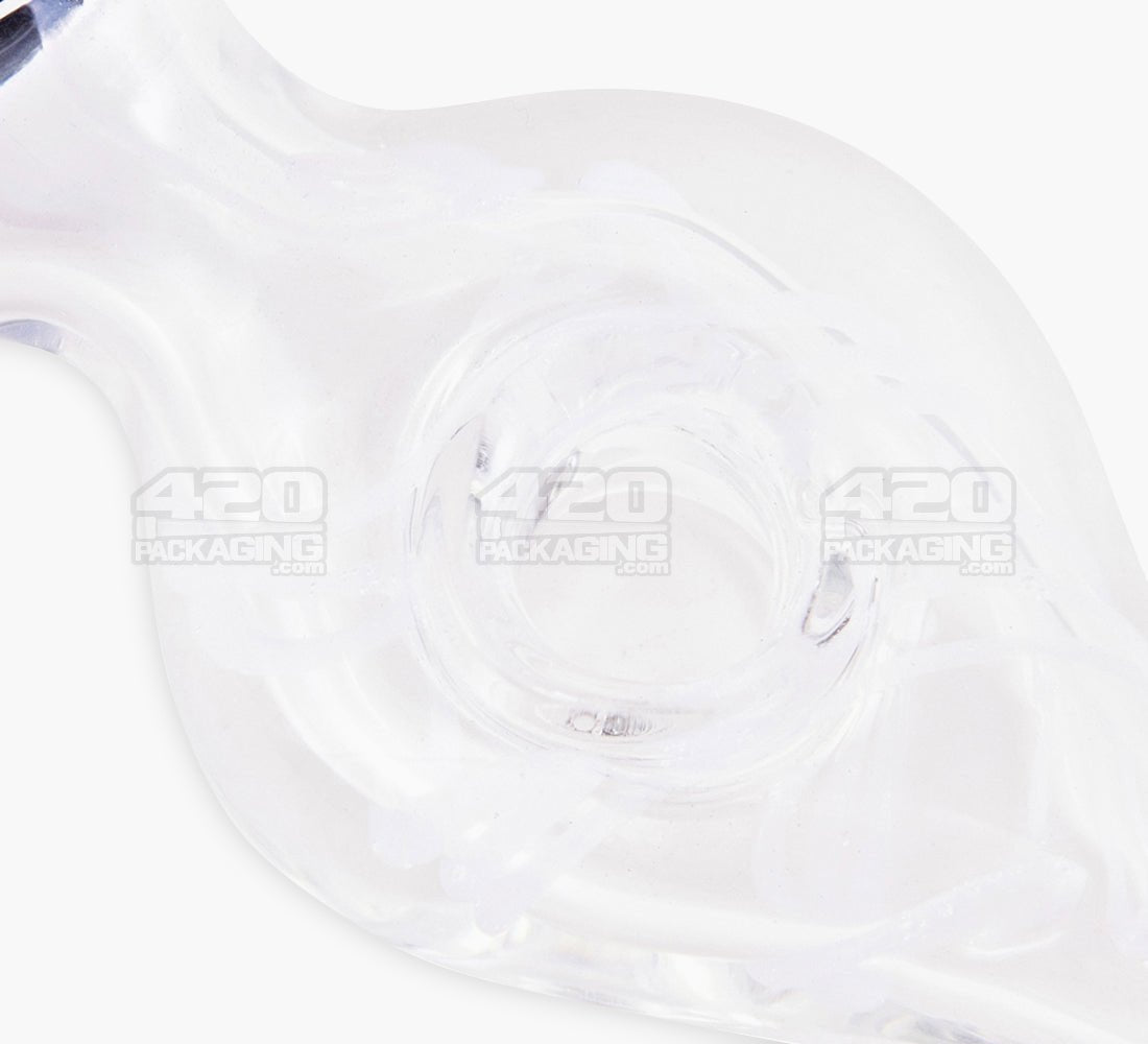 Donut Mouth Spiral Spoon Hand Pipe w/ Colored Bowl & Knocker | 3.25in Long - Glass - Assorted - 3