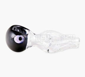 Donut Mouth Spiral Spoon Hand Pipe w/ Colored Bowl & Knocker | 3.25in Long - Glass - Assorted - 5