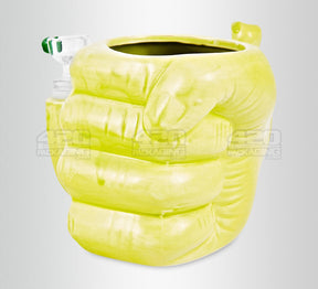 Large Fist Mug Painted Ceramic Pipe | 4.5in Tall - 14mm Bowl - Green - 7