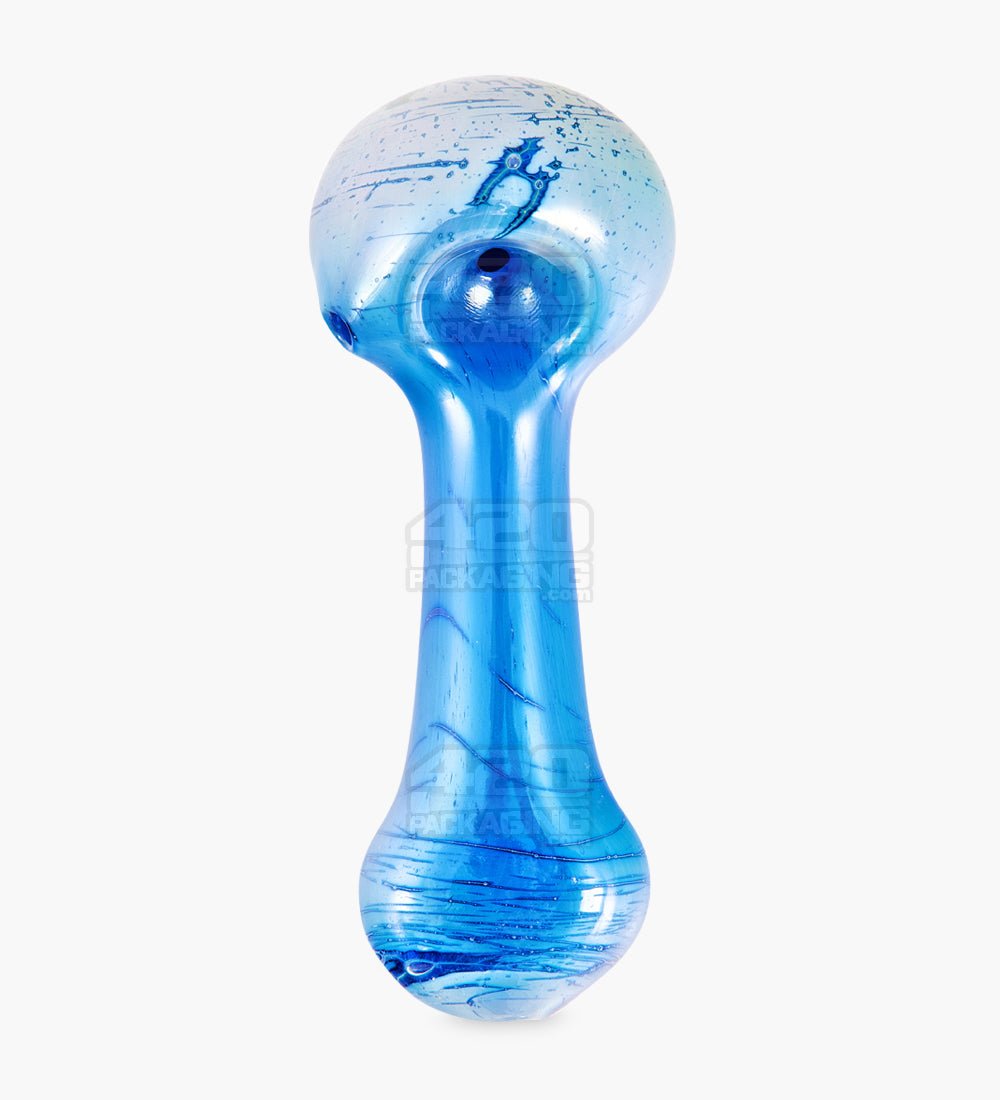 Metallic Coated & Fumed Spoon Hand Pipe | 4.5in Long - Glass - Assorted - 2