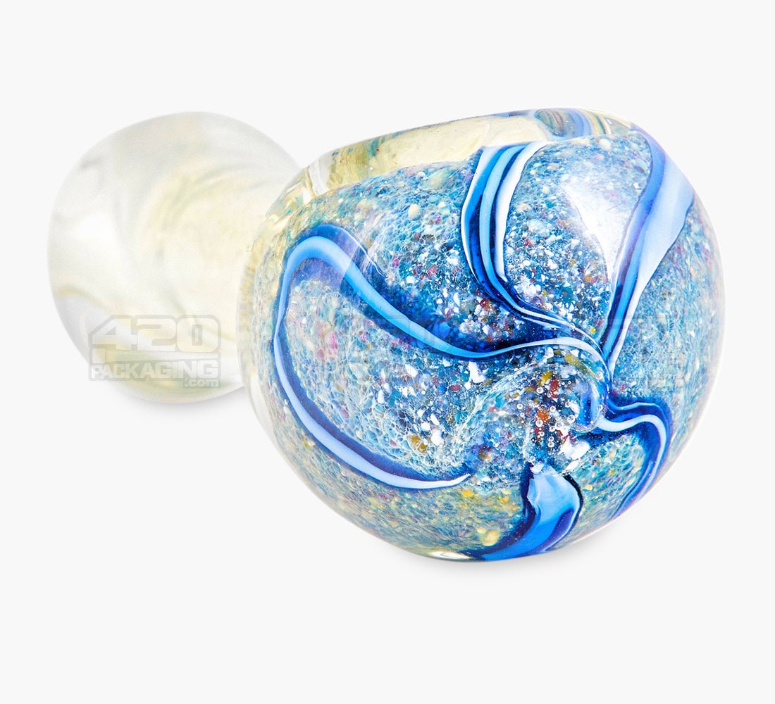 Frit & Fumed Spoon Hand Pipe w/ Swirls | 3.5in Long - Glass - Assorted - 3