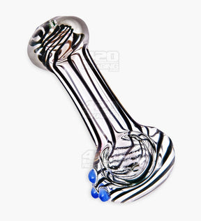 Spiral & Fumed Spoon Hand Pipe w/ Triple Knockers | 3.5in Long - Glass - Assorted - 1