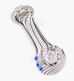 Spiral & Fumed Spoon Hand Pipe w/ Triple Knockers | 3.5in Long - Glass - Assorted - 5
