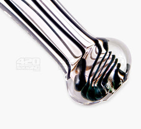 Spiral & Fumed Spoon Hand Pipe w/ Triple Knockers | 3.5in Long - Glass - Assorted - 4