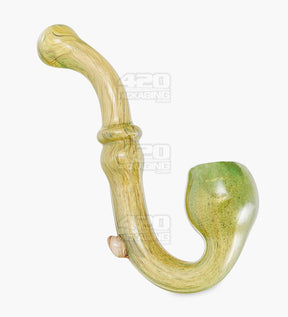Color Pull Sherlock Hand Pipe | 7in Long - Glass - Green - 1