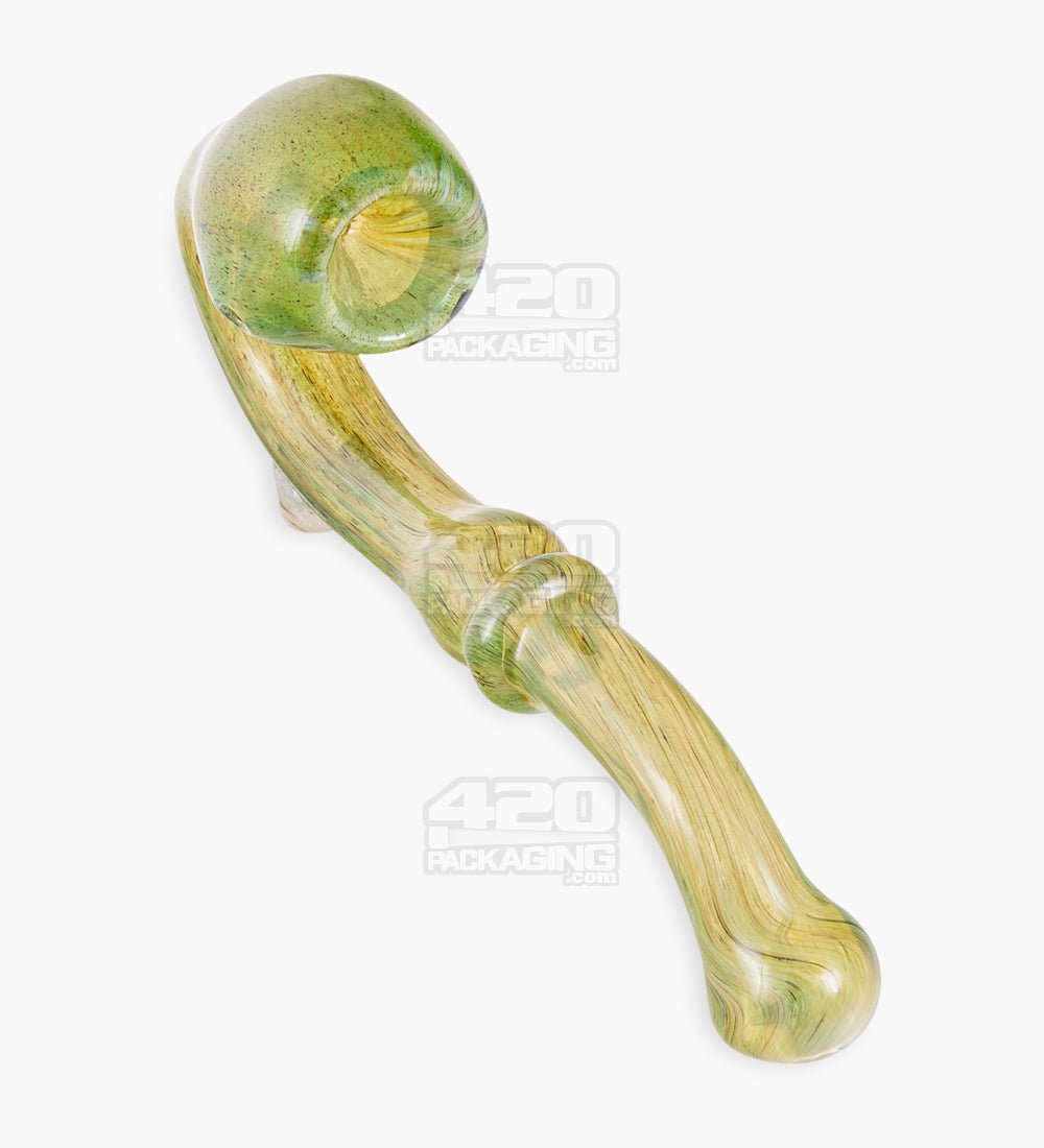 Color Pull Sherlock Hand Pipe | 7in Long - Glass - Green - 2