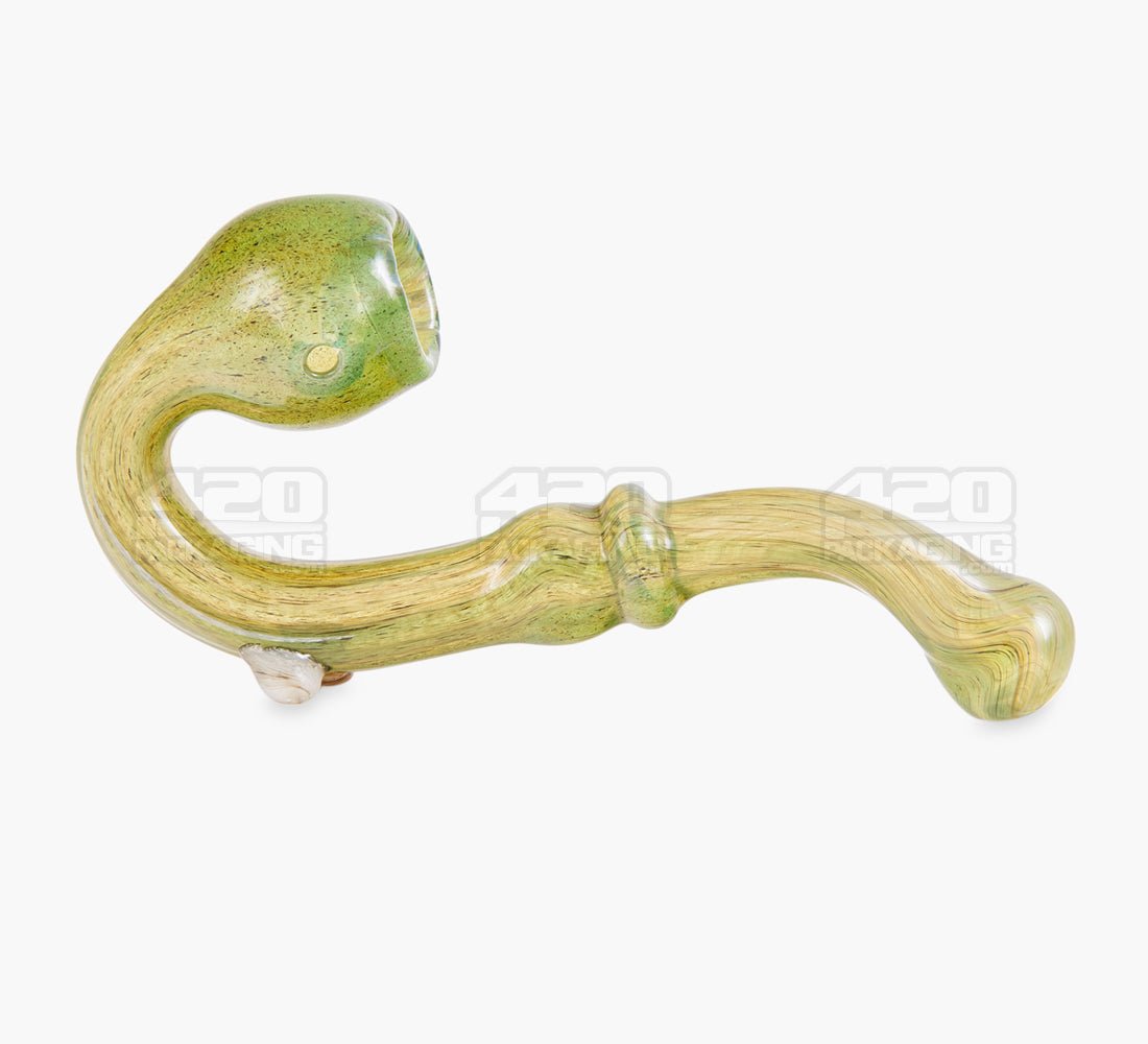 Color Pull Sherlock Hand Pipe | 7in Long - Glass - Green - 3