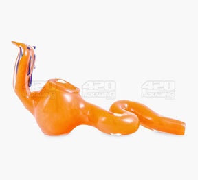 Frit Snake Hand Pipe w/ Swirls | 5in Long - Glass - Assorted - 2