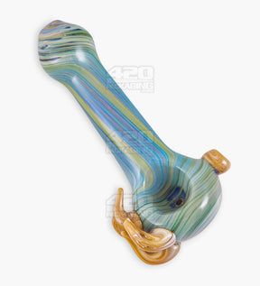 Color Pull Spoon Hand Pipe w/ Multi Horns | 5in Long - Glass - Assorted - 1
